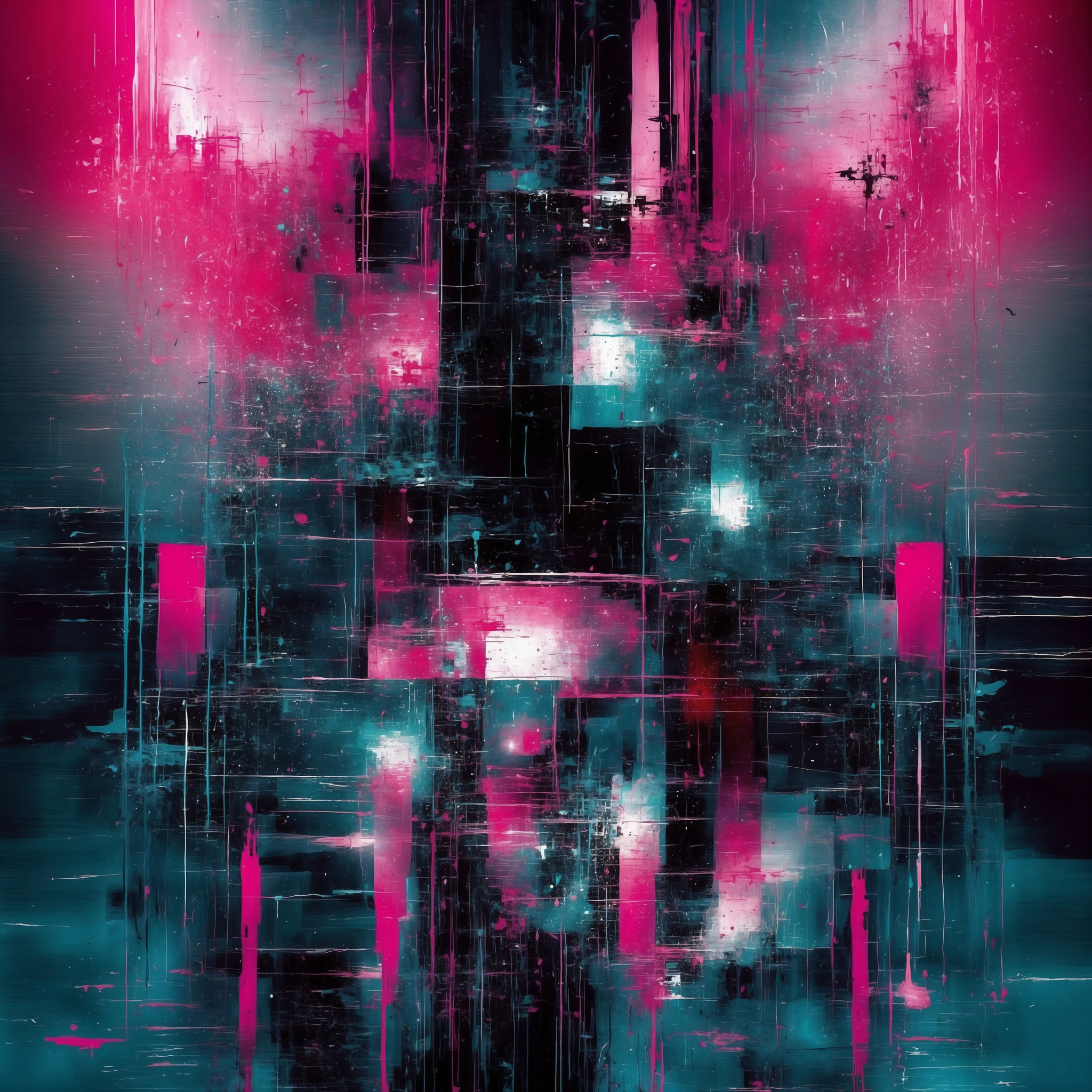 Abstract blue and pink geometric structures, visual artifact from Z.E.R.O. DROSERA pack