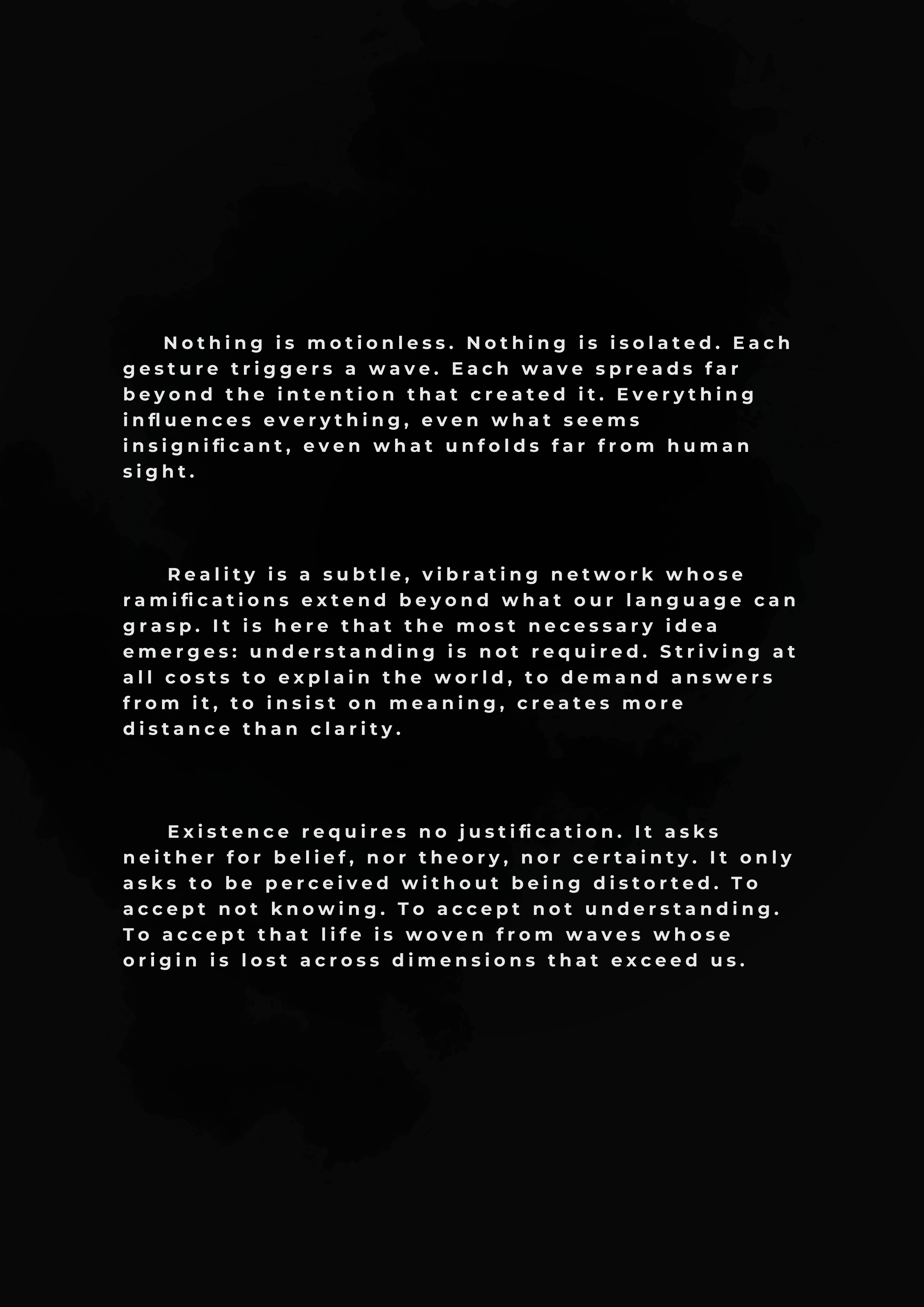 Silent Knowing page 3 in English – fractal pattern, chaos, order and expansion